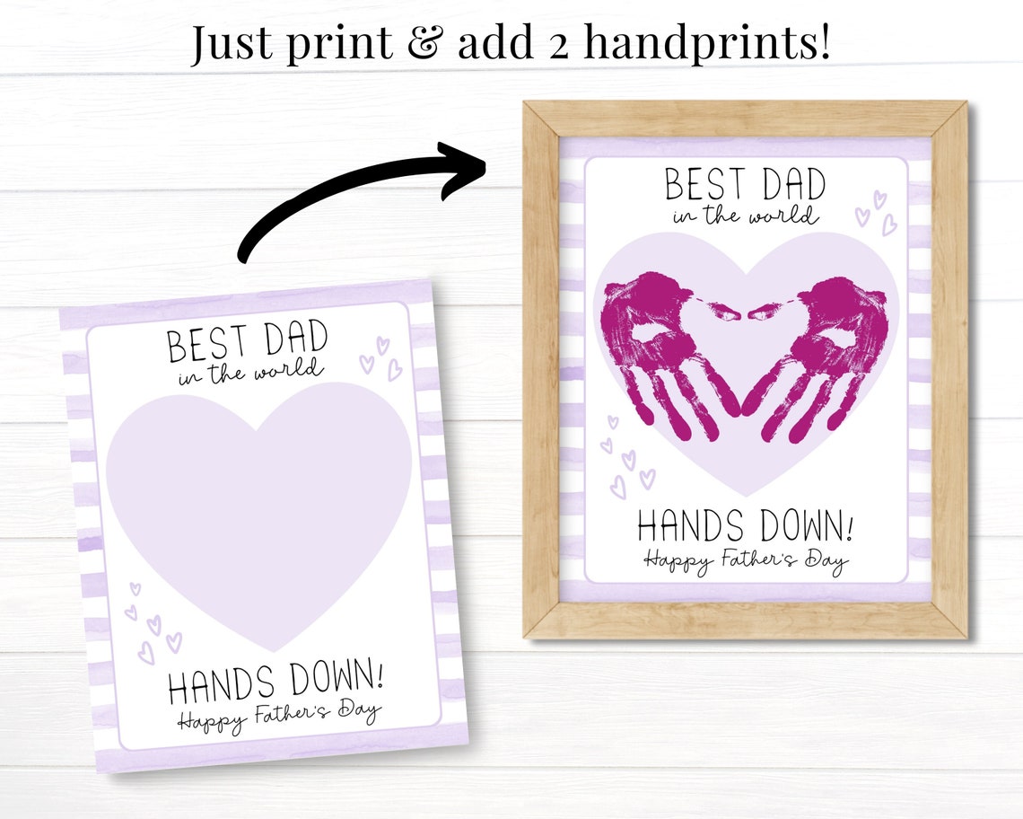 Best Dad in the World Hands Down Printable Father's Day - Etsy