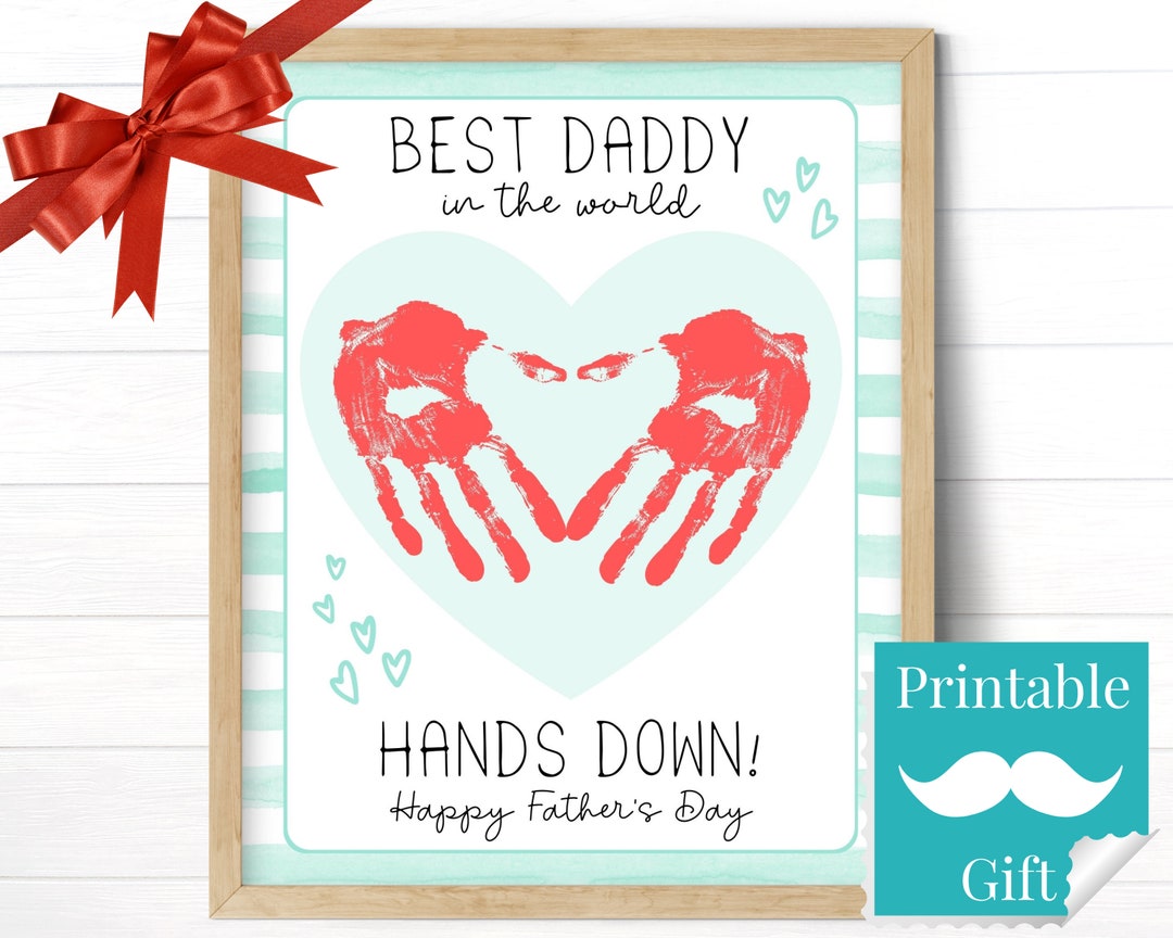 Buy Father’s Day Gift Handprint Keepsake, Preschool Toddler Art From Kids  to Daddy, Printable Craft Online in India