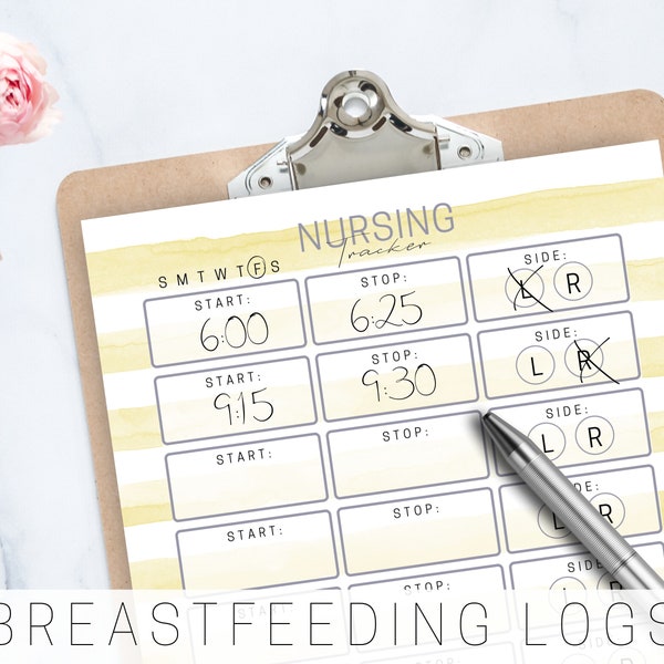 Printable Breastfeeding Log, New Mom Planner, Nursing Journal, Baby Milk Tracker