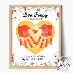 Best Poppy Hands Down Vatertagsgeschenk, Kleinkind oder Baby Enkel Handabdruck Art