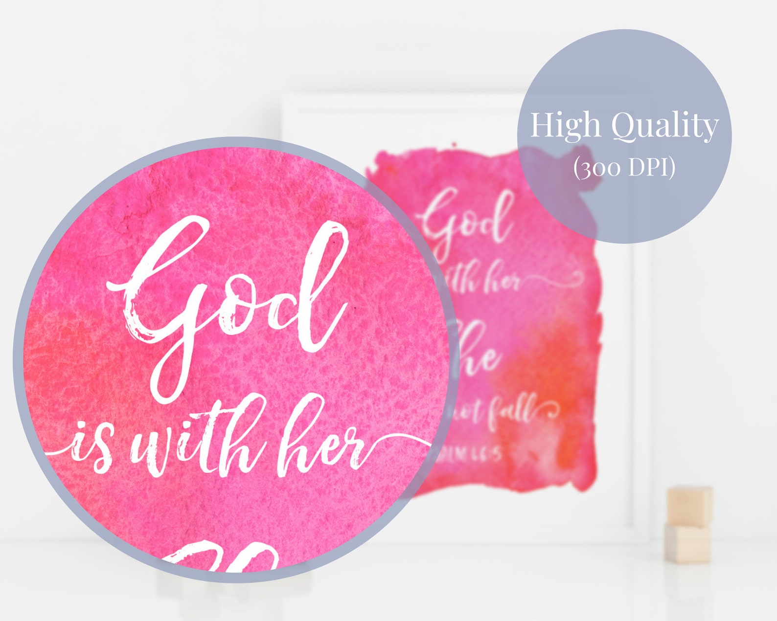 Baby Girl Pink Wall Art Bible Verse Nursery Decor God is Etsy