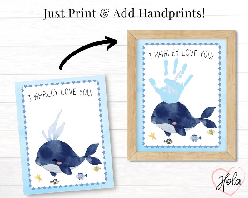 Printable Handprint Craft Kit for Kids I Whaley Love You Etsy