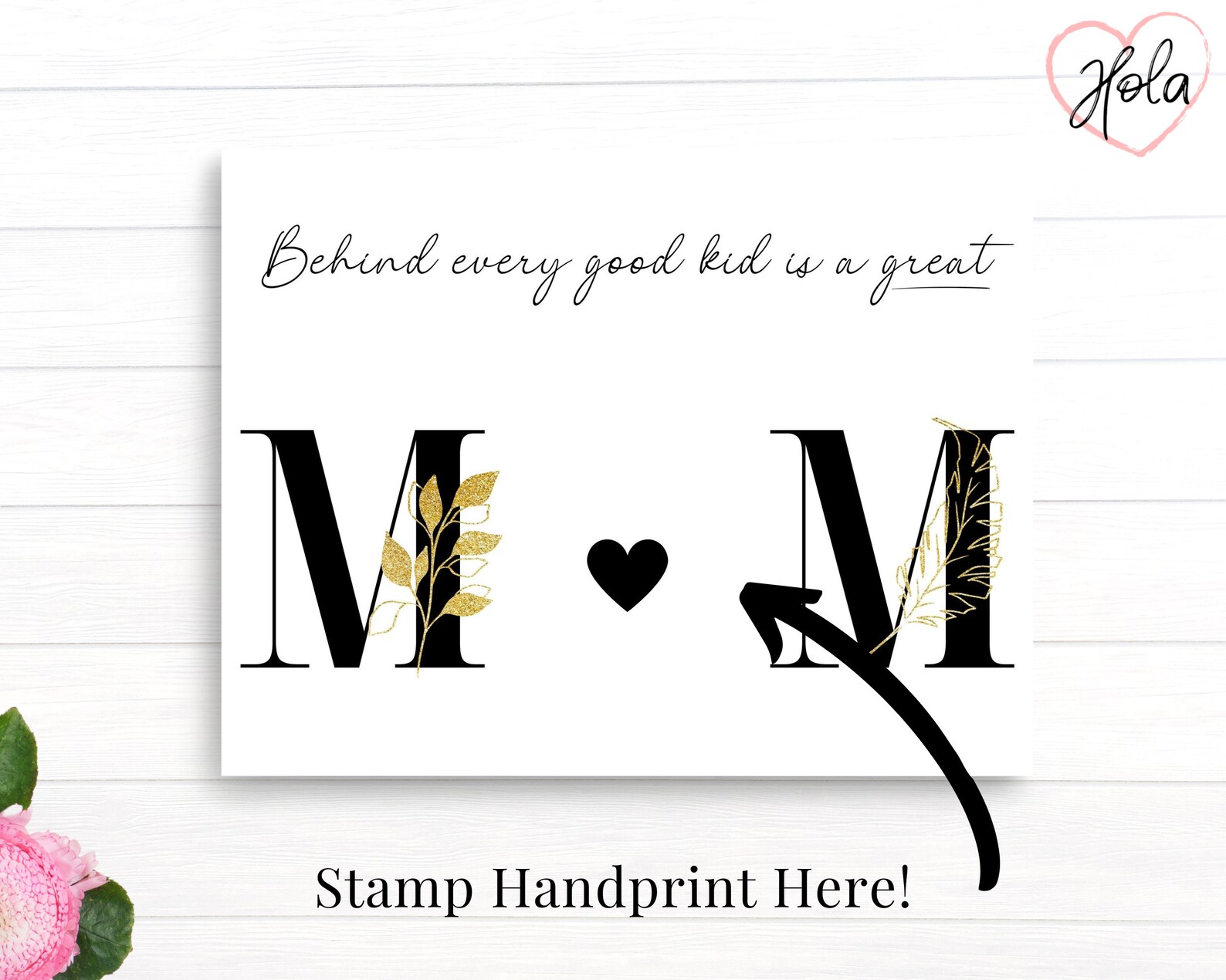Printable Handprint Gift for Mom With Quote Personalized Card - Etsy