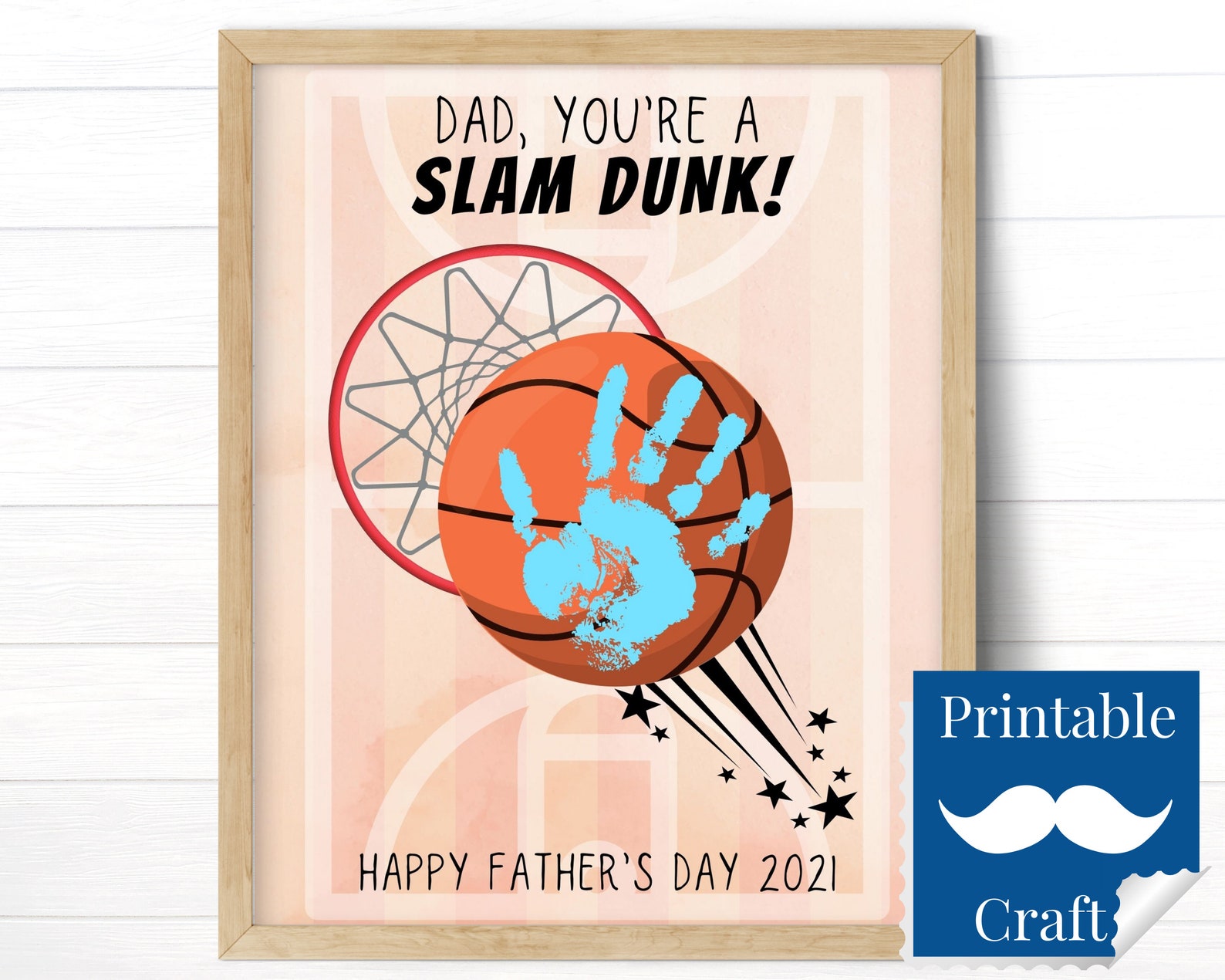 Basketball Dad Father's Day Gift from Kids Handprint Art Etsy