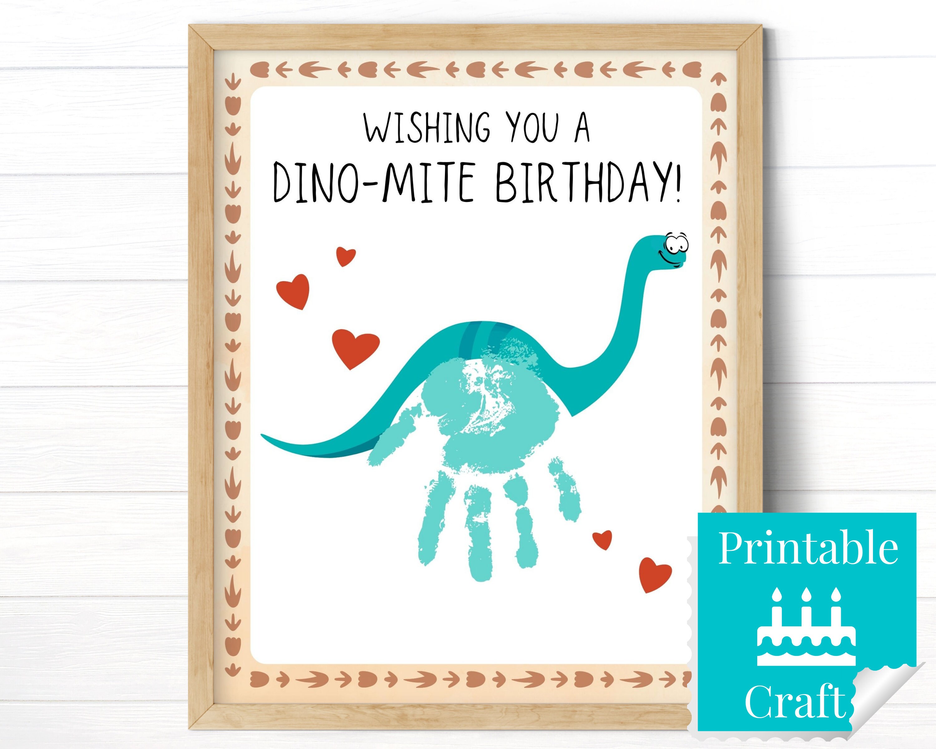 dinosaur birthday card printable handprint dino birthday gift etsy australia