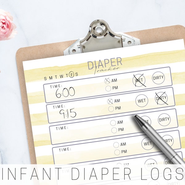 Baby Report Daily Printable Pages, Infant Diaper Log for In-Home Daycare Infant Care Provider