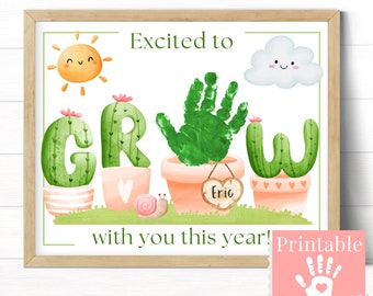 First Day of School Gift for Teacher, Thank You for Helping me Grow Teacher Appreciation Cards Cactus, Back to School gift from Student