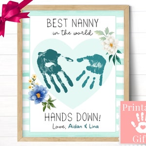 Regalos personalizados para niñeras, tarjeta para imprimir con el mensaje "Amo a mi niñera", para cumpleaños, Navidad o el Día de la Madre de Kids