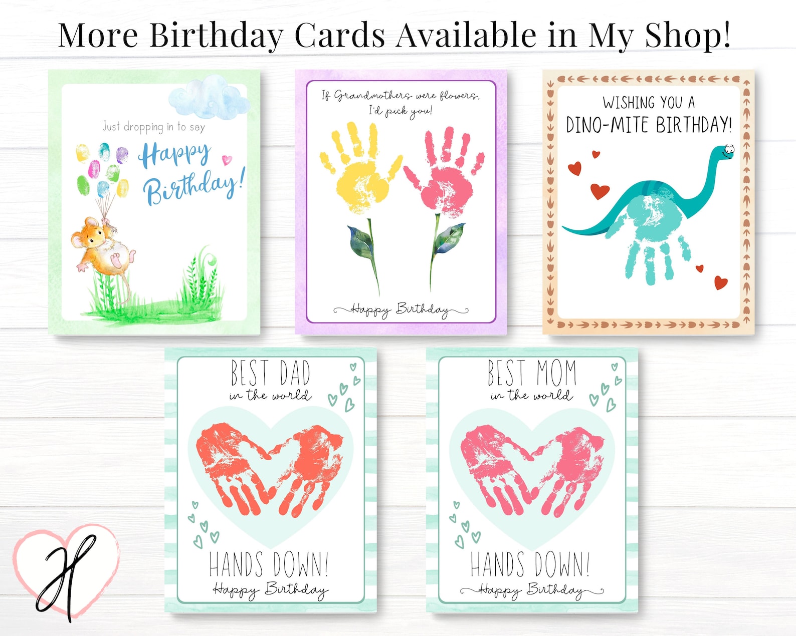 Birthday Gift for Grandma Printable Birthday Card Handprint Etsy