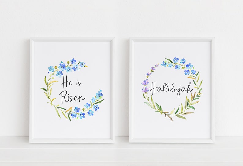 He Is Risen Hallelujah Easter Decor Set Of 2 Printable Etsy he-is-risen-hallelujah-easter-decor-set-of-2-printable-etsy