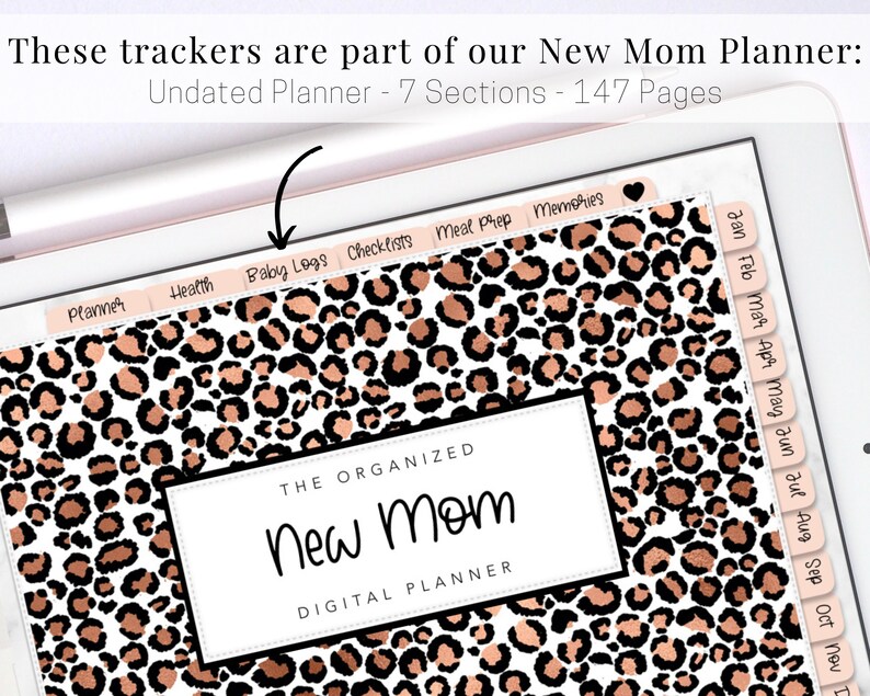 Digital Newborn Planner, GoodNotes Template Undated, Breastfeeding Mom To Be Gift, Baby Trackers image 7