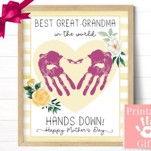Tolles Oma Geschenk, Handabdruck Bild von Enkelkinder, personalisierte Geburtstagskarte oder Geschenkideen zum Muttertag