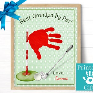 Golf Geschenk für Opa von Enkelkinder, Vatertags-Geburtstagskarte, Weihnachtsgeschenk, Kleinkind Handabdruck Kunst, Baby Fußabdruck Handwerk
