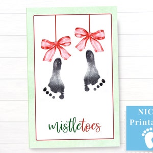Primo regalo di Natale del bambino, Impronte personalizzate del bambino, Biglietto di Natale per neonati in terapia intensiva neonatale, Stampa dei genitori e della famiglia appena nati
