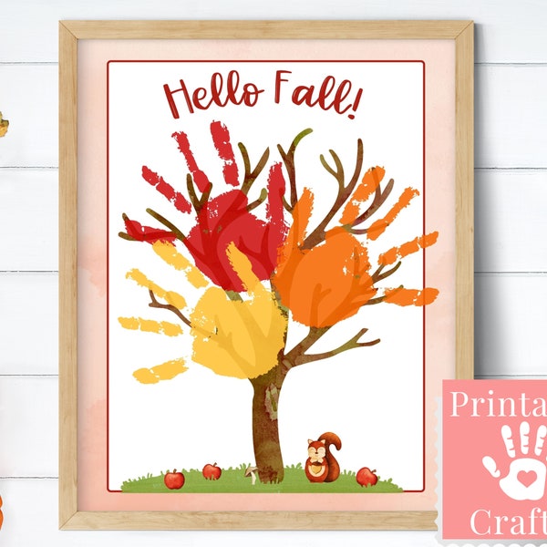 Fall Activities for Kids, Preschool Handprint Crafts, DIY Fall Daycare Painting Printable