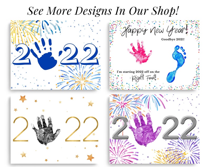 New Years Eve 2022 Keepsake Gold Stars Printable Handprint Etsy