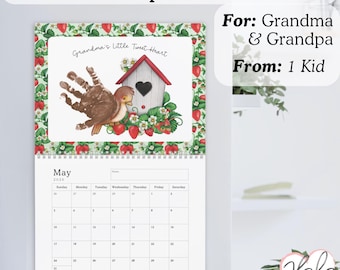 2026 Grandparents Handprint Calendar (From 1 Grandkid) Shipped to you, Just add hand prints