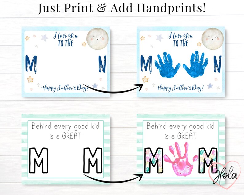 Preschool Printable Mother's Day Crafts, Handprint Art for Toddler Kids ...