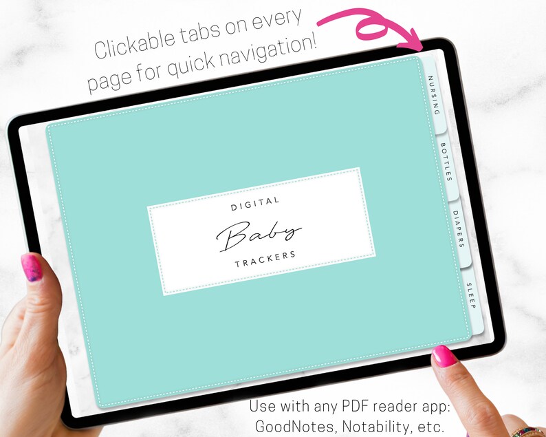 Digital Newborn Planner, GoodNotes Template Undated, Breastfeeding Mom To Be Gift, Baby Trackers image 2