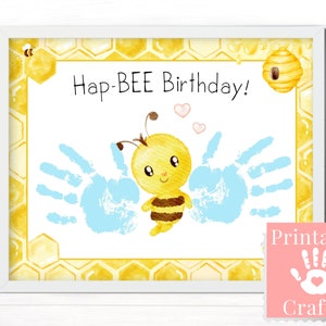 Cartão de aniversário para família imprimível, presentes de aniversário exclusivos feitos por crianças, para mãe, avó, tia amiga, arte fofa de abelha