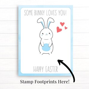 Baby Boy First Easter Footprint Art, Printable Easter Cards, Some Bunny ...