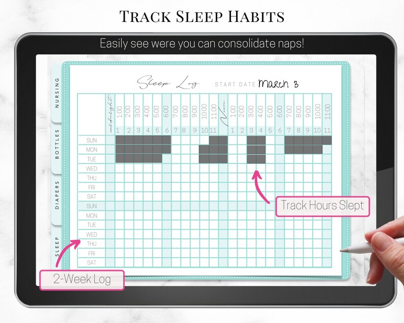 Digital Newborn Planner, GoodNotes Template Undated, Breastfeeding Mom To Be Gift, Baby Trackers image 6