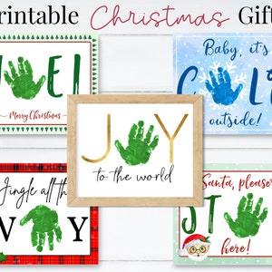 Presentes de Natal de crianças, artesanato de férias com impressão manual, cartões de Natal personalizados, presentes de crianças para a família