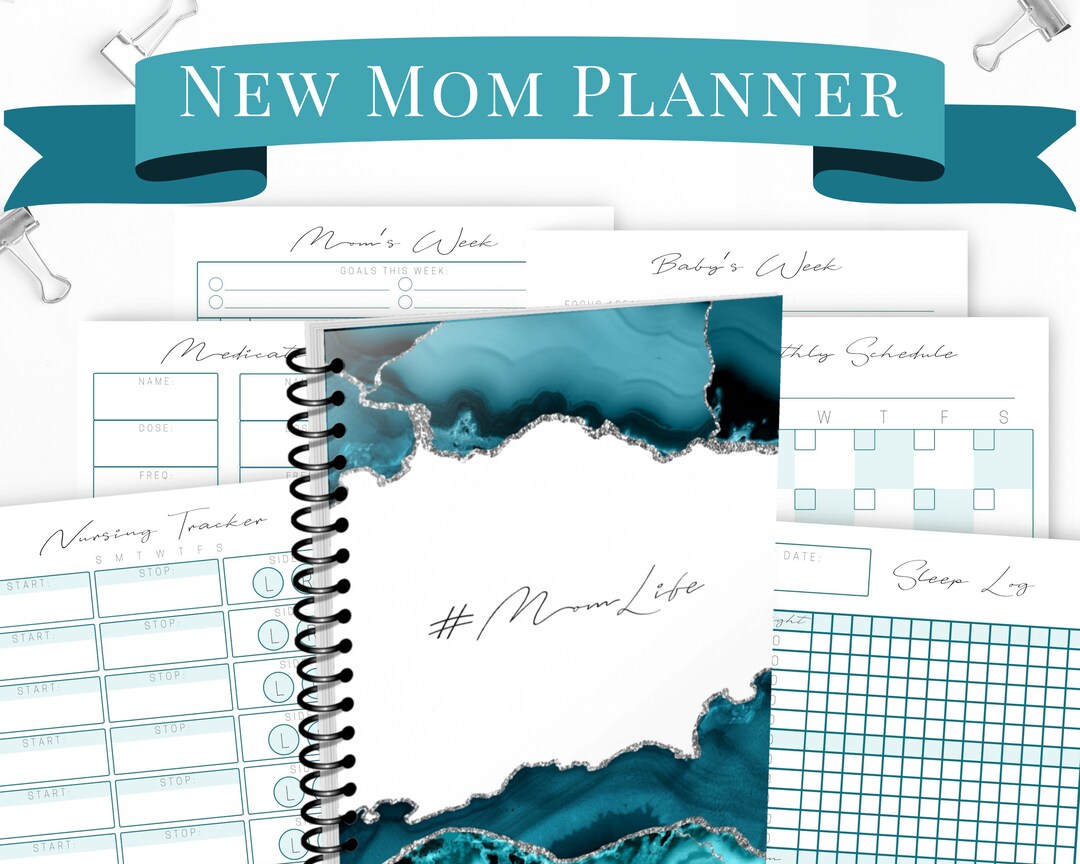New Mom Printable Baby Planner, Breastfeeding Tracker, Household Binder