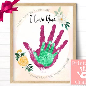 Cadeau fête des mères de ma fille, maman petite fille, je t'aime souvenir plus personnalisé empreinte de main poème artisanat, art mural bébé sentimental
