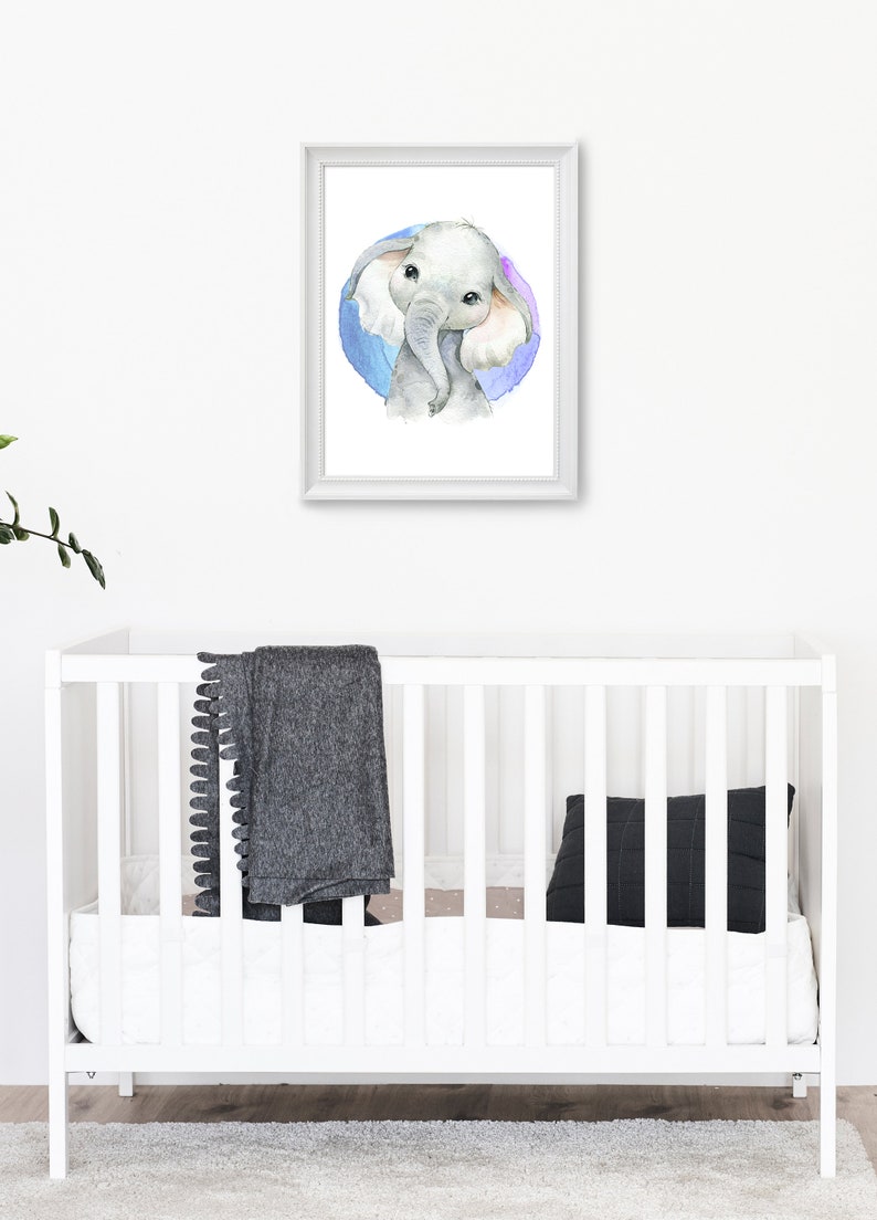 Elephant Wall Art Nursery Decor Safari Animal Prints Etsy