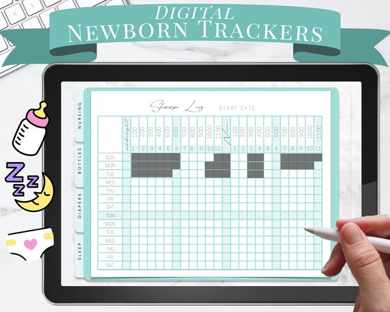 Digital Newborn Planner, GoodNotes Template Undated, Breastfeeding Mom To Be Gift, Baby Trackers