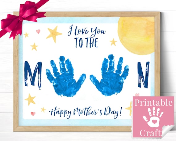 wooden personalised gift Mother's Day 'I love you to the moon and back Mummy' 