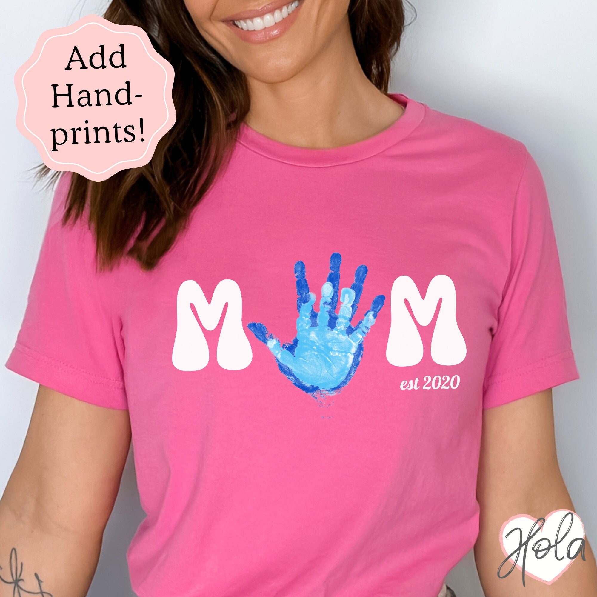 Mother's Day Handprint Art T-shirt Craft, Personalized Gift for