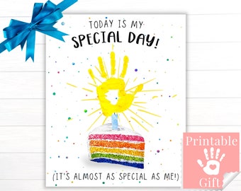 Student Birthday Card, It's My Special Birthday Craft Activity for Preschool Class from Teacher, Printable Handprint Art