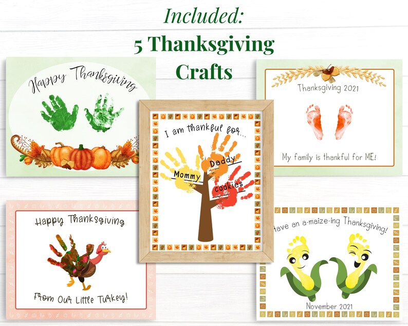 Herfstknutsels voor kleuters, handafdrukkunst peuter, afdrukbare kit, Halloween-knutsels, Thanksgiving-kaarten, herfstactiviteiten voor kinderen afbeelding 7
