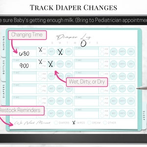 Digital Newborn Planner, GoodNotes Template Undated, Breastfeeding Mom To Be Gift, Baby Trackers image 5