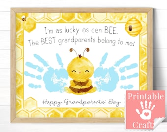 Grandparents Day Personalized Card, Printable Gift, Handprint Art Keepsake for Grandma and Grandpa from Grandchild