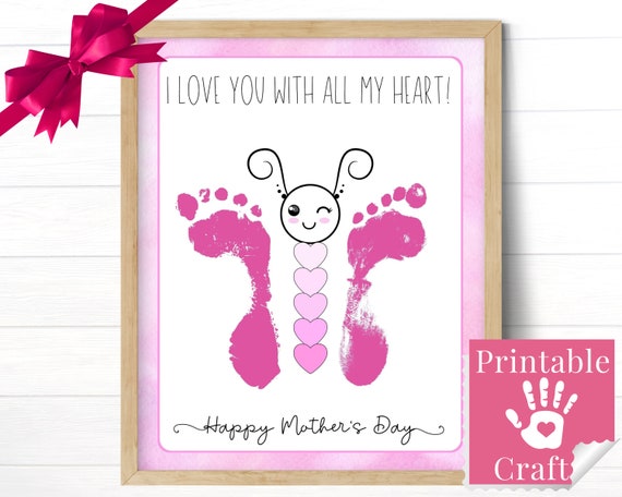 Mothers Day Crafts for Kids Toddler Footprint Gift