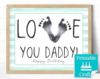 Personalised Baby Footprint Father's Day Framed Print + Ink Kit – The  Lovely Keepsake Company