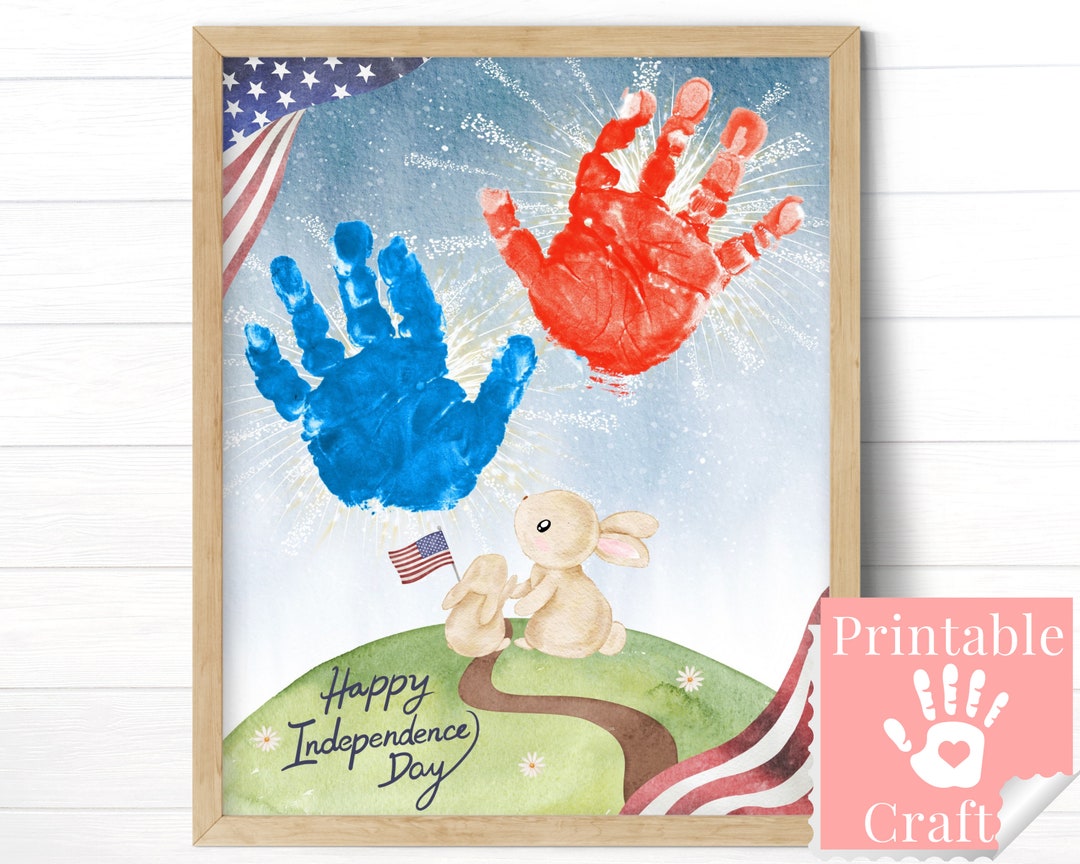 July 4th Crafts for Kids, Summer Activity Printable, Handprint Art ...