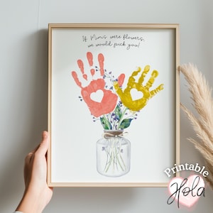 Presente de impressão de mão de flor Mimi para o Dia das Mães, Aniversário ou Dia dos Avós, presentes personalizados para Mimis