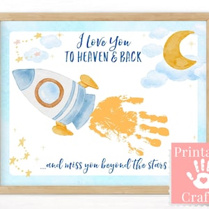 I Miss You To Heaven and Back, Handabdruckkunst von Kindern, Trauerverlust der Großeltern