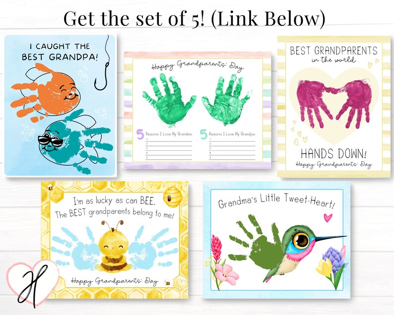 Grandparents Day Flower Craft for Kid Printable Handprint Art Etsy