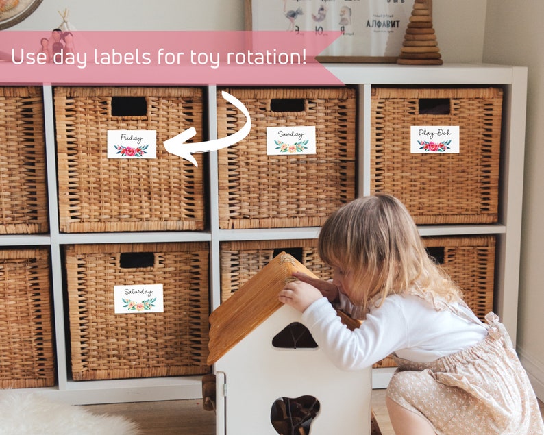 Nursery Organization Set of 80 Floral Printable Drawer Labels Etsy