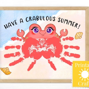 Summer Crab Handprint Craft for Preschool or Daycare Toddler - Etsy