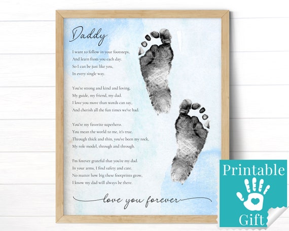 Il nostro primo regalo per la Festa del papà, regalo per il neo papà, maialino e Pooh, impronta del regalo per papà, biglietto stampabile per la Festa del papà, poesia per papà