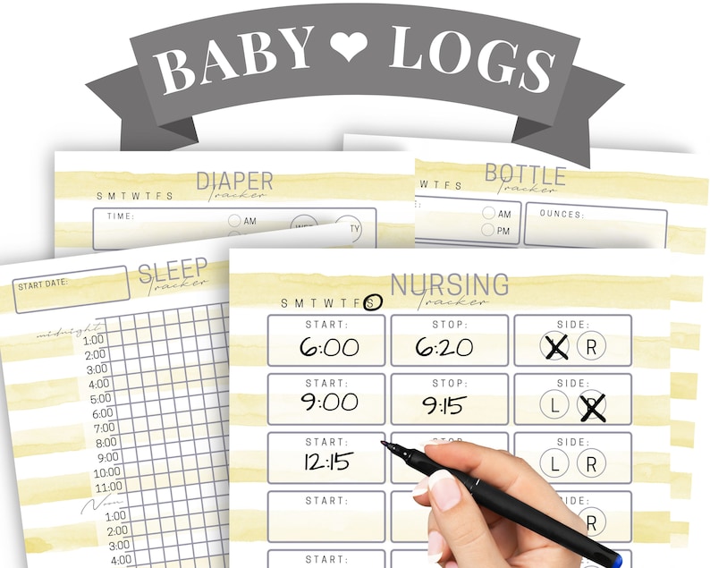 New Baby Printable Planner Daycare Daily Sheets Nanny Log or - Etsy