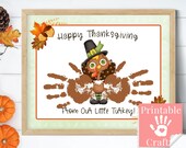 Turkey Handprint Craft, Thanksgiving Art Activity for Preschool Kids, Daycare Baby Feet