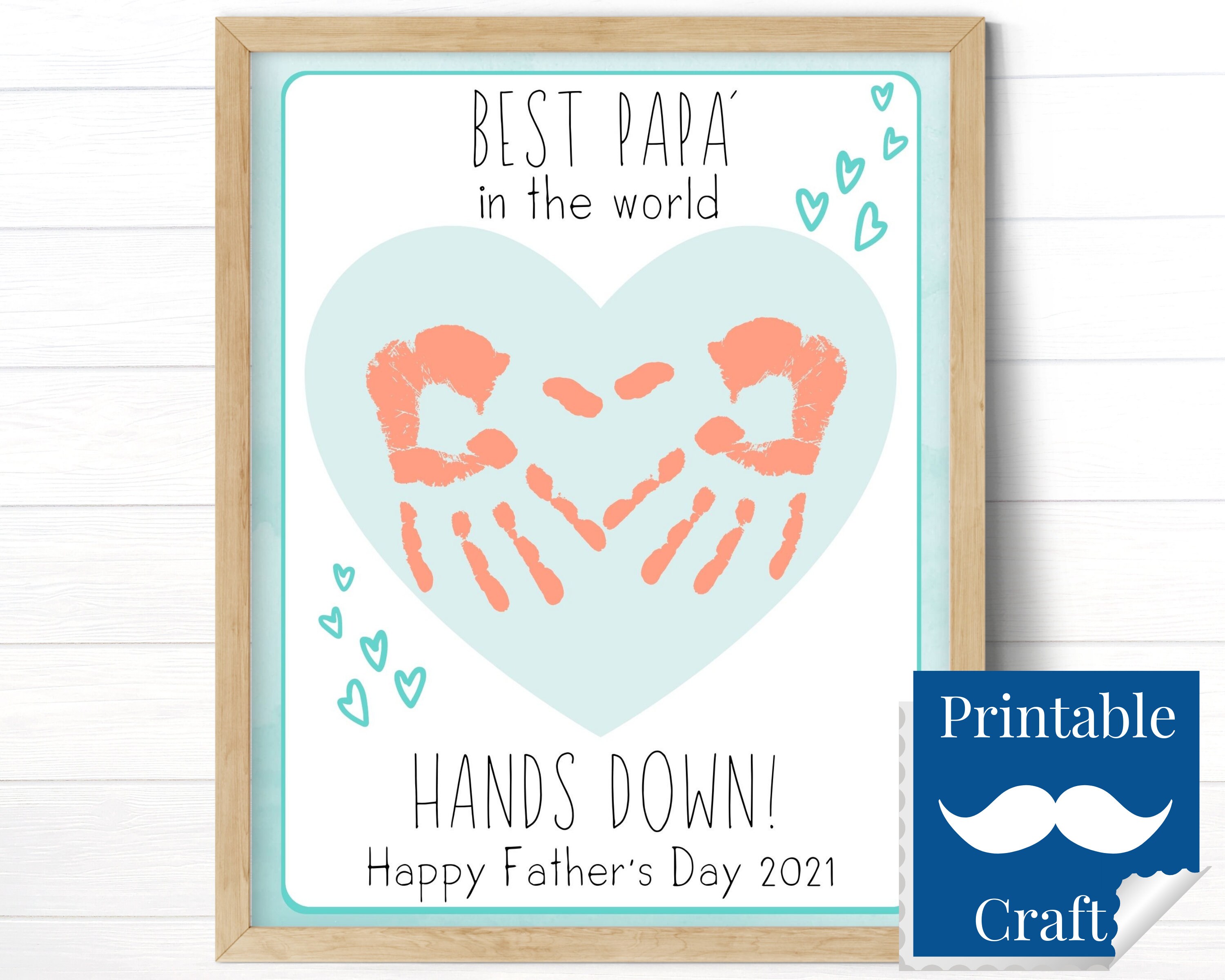 Happy Father's Day Printable Handprint Card, Best Papa Hands Down…