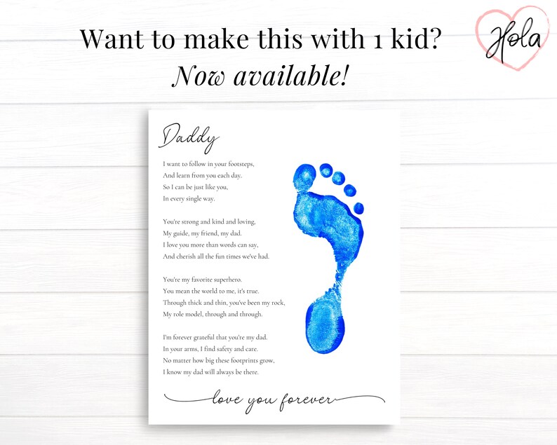 Gift for Daddy From Kids, Footprint Craft, Boot Print Art, Birthday ...